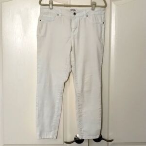 D. Jeans women's size 8 white skinny mid rise jeans